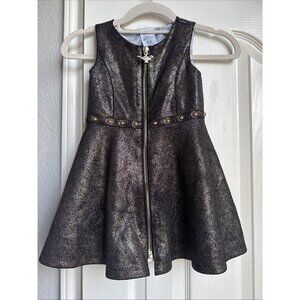 Disney Aladdin Princess Jasmine Fit & Flare Dress Girl 4 Metallic Bronze Gold